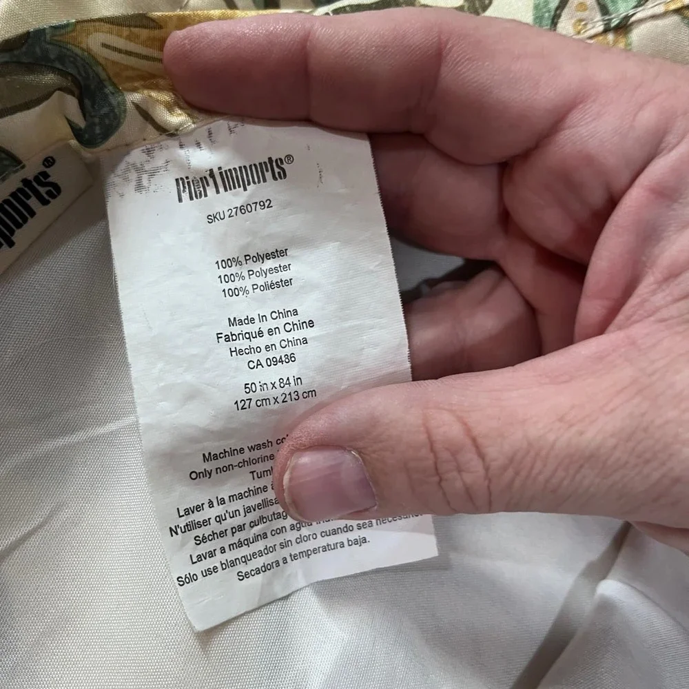 Pier 1 Imports Floral Paisley Grommet Curtain Panels Set 2 Soft Yellow 50x84